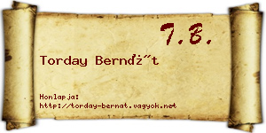 Torday Bernát névjegykártya